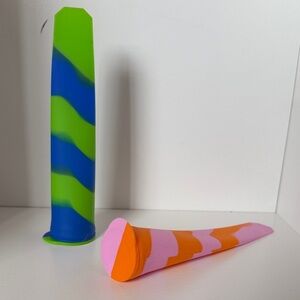 Colorful Silicone Cone Set - Neon Green & Blue, Pink & Orange - Popsicle Mold